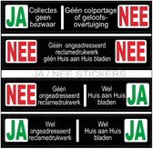 Nee ja brievenbus sticker/ Ja ja sticker / Nee nee sticker (geen reclame)
