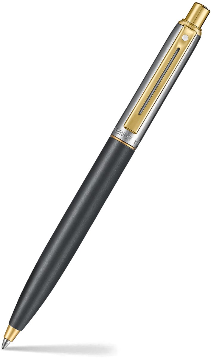 Sheaffer balpen - Sentinel 334 - matzwart en gepolijst chroom met PVD goudkleurige afwerking - SF-E233451