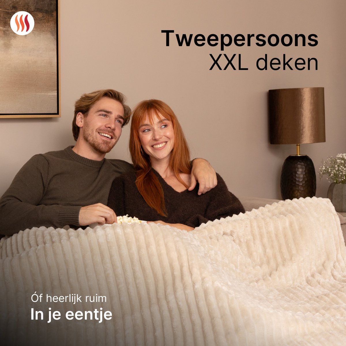 Seranova Elektrische Deken XXL - Extra Warmtedraden - Gestreept Model - 180x160 cm - 2 persoons Warmtedeken - Dubbelzijdig Fleece - Beige – foto 8