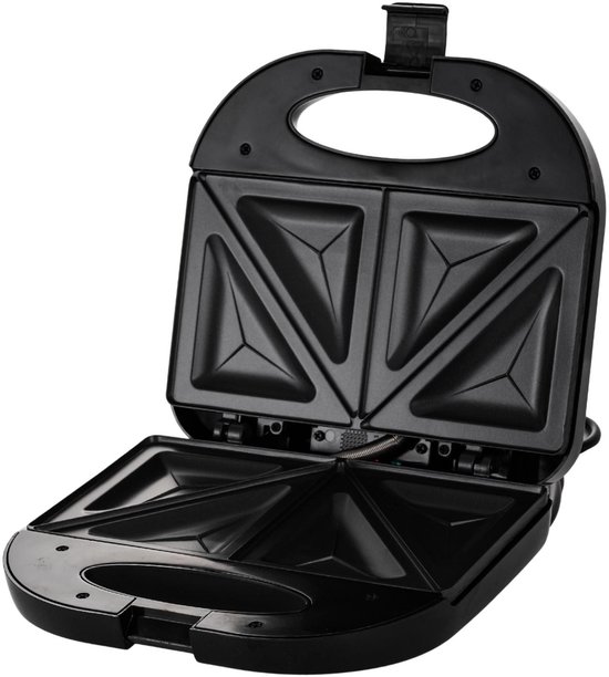 2-Slice Sandwich Maker – 750W – Multifunctioneel Ontbijt Toaster – Verwisselbare Platen (Grill & Wafel) – Anti-aanbaklaag – Cool Touch — afbeelding 2