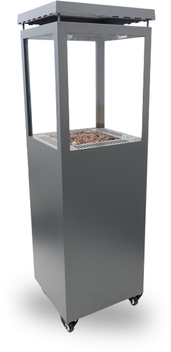 HEAT Utevarme - Terrasverwarmer op Gas - Loungeheater - Gaskachel - 6.5 kW - Antraciet - 40 x 40 x 132,5 cm
