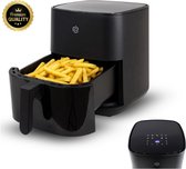 Brabantia Airfryer XXL, 5.7 Litres, 1700 Watt, 80-200°C, for 5 People, 6 Cooking Programmes, Digital Touchscreen, Cool Touch Handle, Digital Timer, Non-Slip Feet, Black, BBEK1137