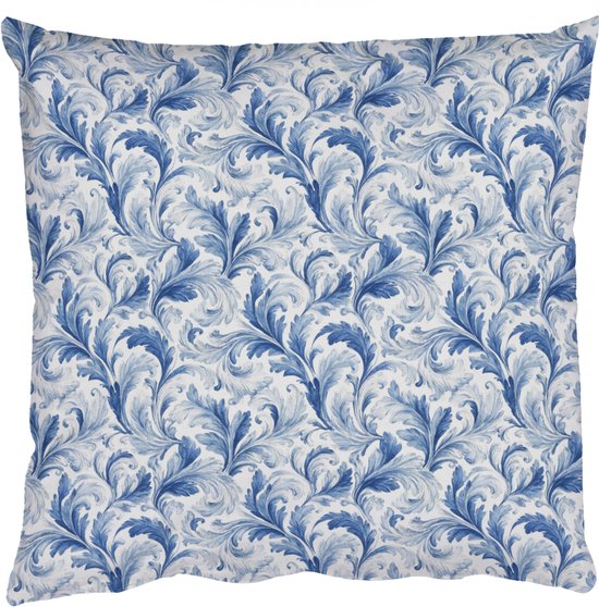 Foto: Sierkussens kussentjes woonkamer 45x45 cm frans citroen royaal bladeren blauw