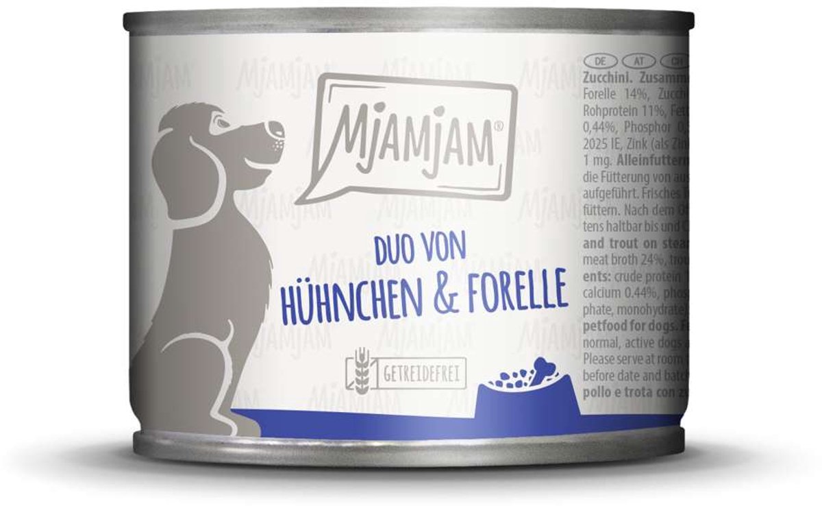 MjAMjAM natvoer hond -kip en forrel 6x200g