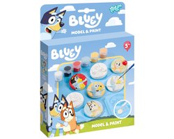Bluey Gipsfiguren gieten en schilderen - Verf in 6 kleuren - 6 gipsfiguren - Speelgoed Kinderen - Knutselen - Voor meisjes en jongens - Vanaf 5 jaar - Totum
