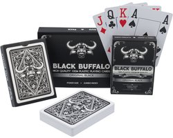 Black Buffalo - 100% Plastic Pokerkaarten - 2 kaartspellen - Waterdichte & Kreukvrije speelkaarten - 63*88mm