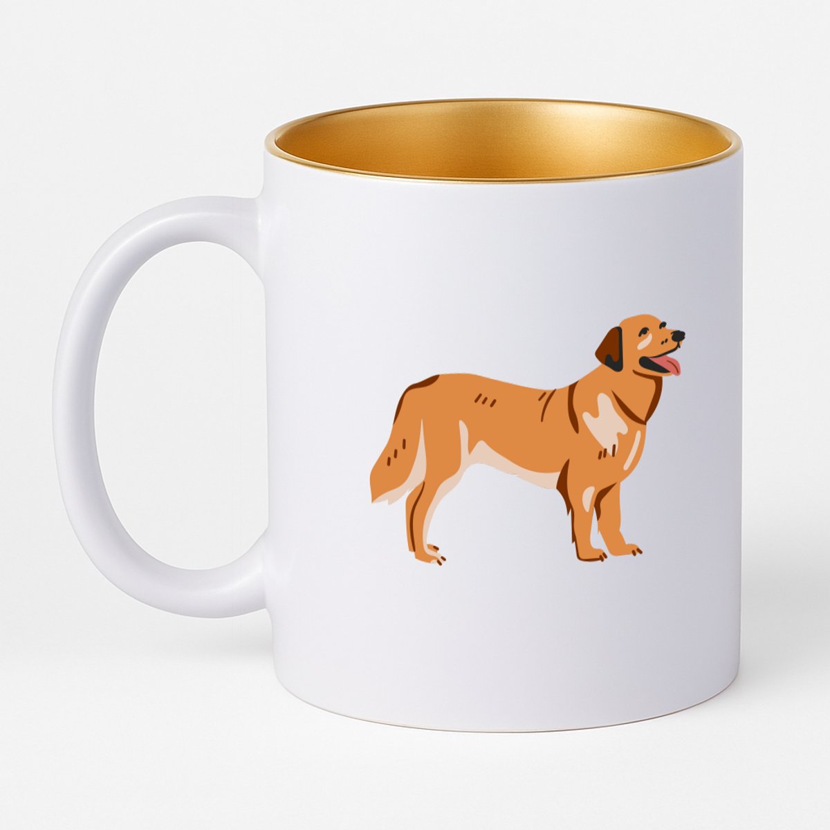 Hacebo® - Hond koffiebeker met goud kleurige binnenkant - Honden - Dieren liefhebbers - thee mok - koffie beker - puppy's - huisdieren - Hondenpoot - Love my dog - hond - labrador - herdershond - border collie - dog - koffiemok - 330 ML