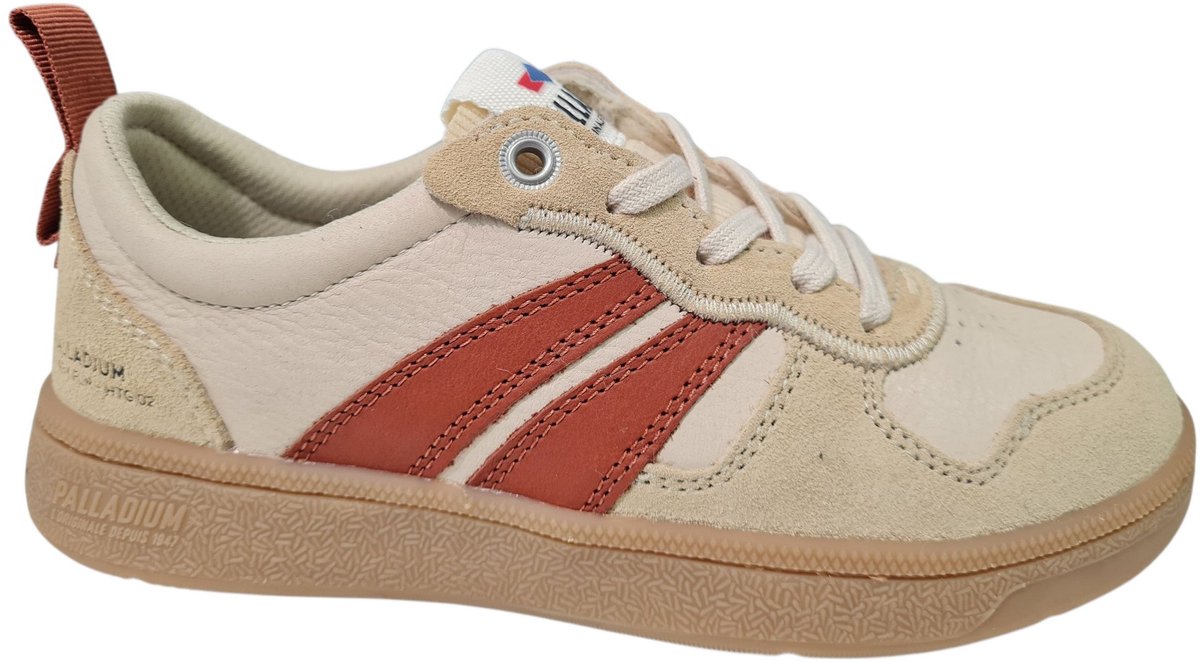 Palladium Pallacup Nubuck Witte Dames Sneakers Beige