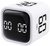 Pomodoro Techniek Timer - Time timer - Kookwekker -Timer - Digitale afteltimer - Roterende kubustimer - Eierwekker - Wit timer