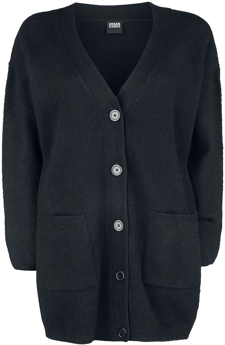 Urban Classics Ladies Chunky Fluffy Knit Cardigan Cardigan XL Zwart