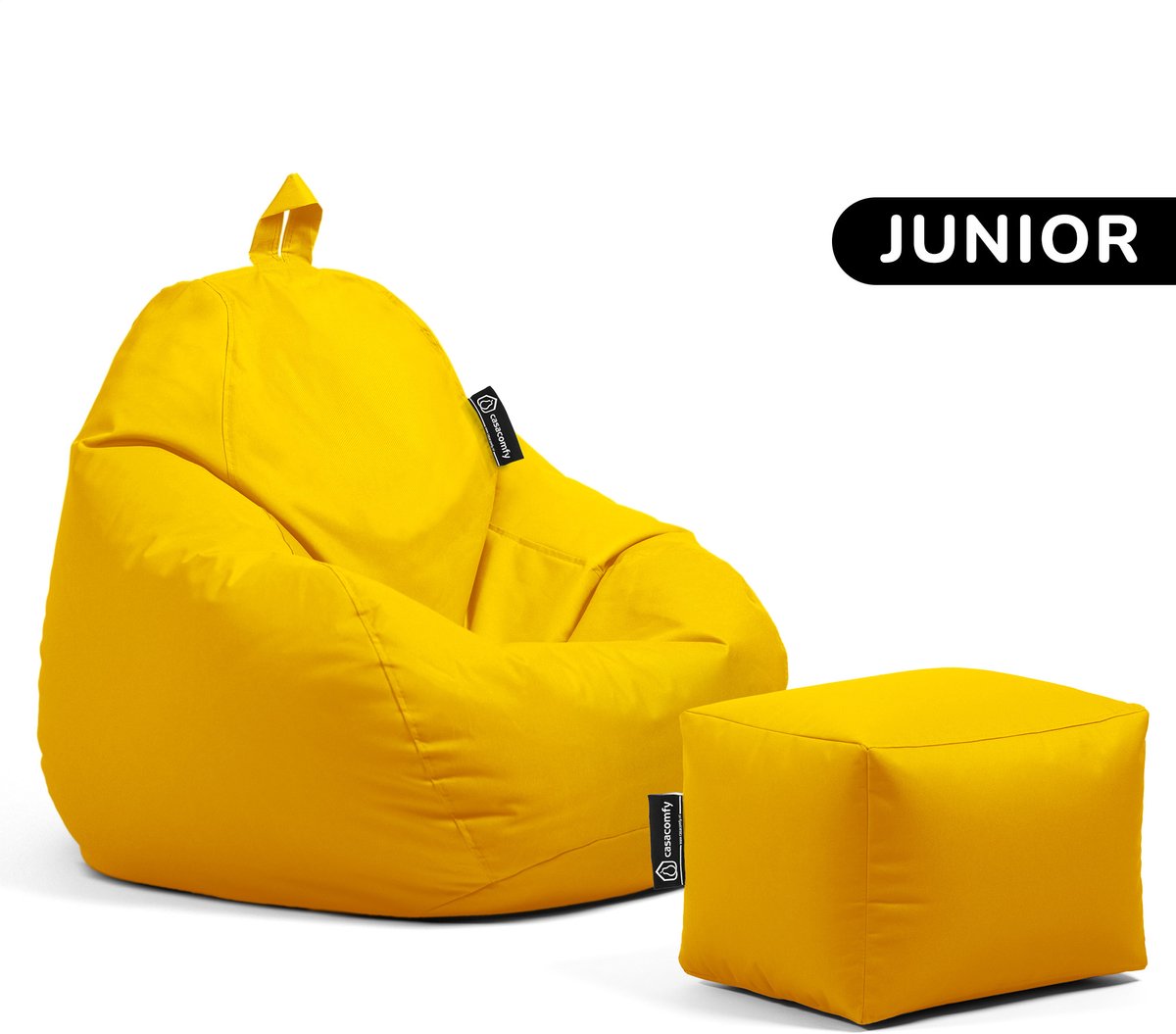 Casacomfy Pear Junior - Zitzak met Voetenbankje - Kind - Binnen & Buiten - Waterafstotend - Geel Geel + voetbankje