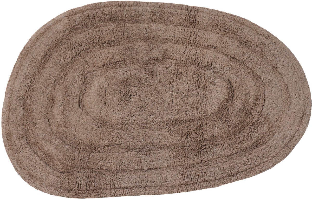 Badmat Oliver - Taupe 50 x 80 cm - Zachte Katoenen Badmat met Organisch Patroon