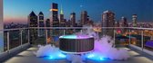 Jacuzzi gonflable pour 6 personnes – Ø204x70 cm – 138 AirJets, 3 intensités de Massage , Siècle des Lumières LED 20 couleurs, Chauffage jusqu'à 40°C, désinfection UVC+ et housse isolante