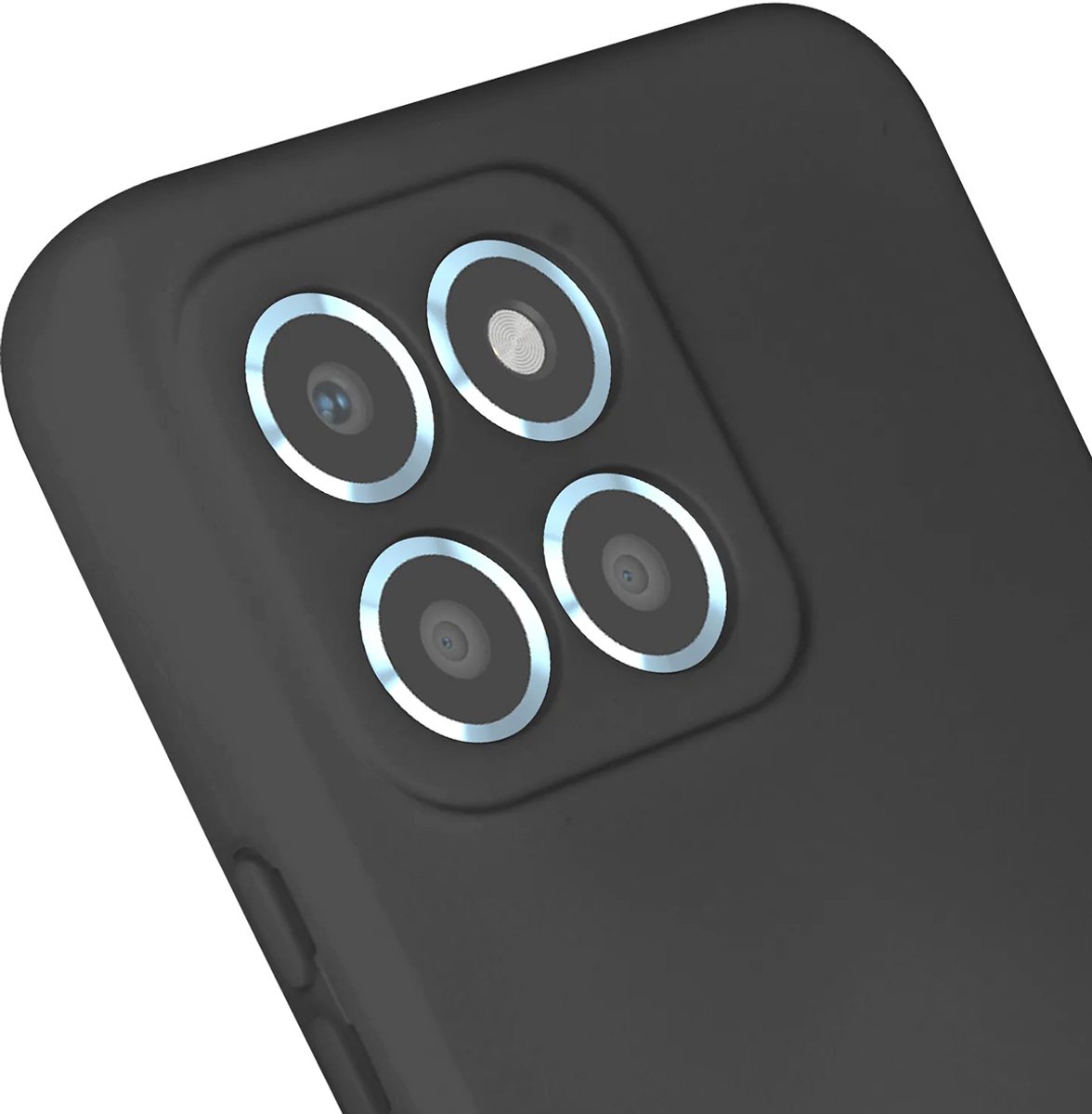 Jaym, Cover voor Honor X6 / X8 5G / 70 Lite Premium Silicone Microvezel, Zwart