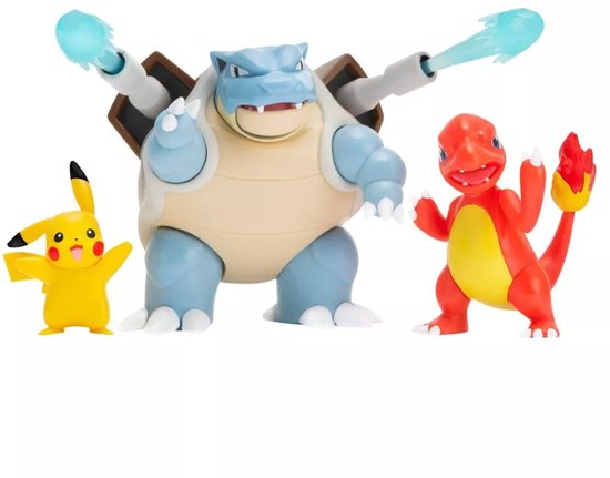 Pack de figurines Pokémon Battle - Pokémon - Lot de 3 figurines - Pikachu - Tortank - Charmeleon