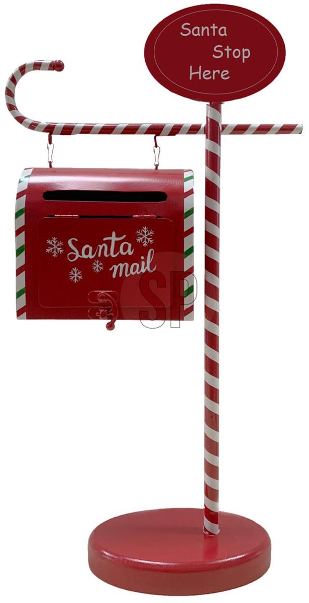 Kerst brievenbus op voet 25x10x51cm