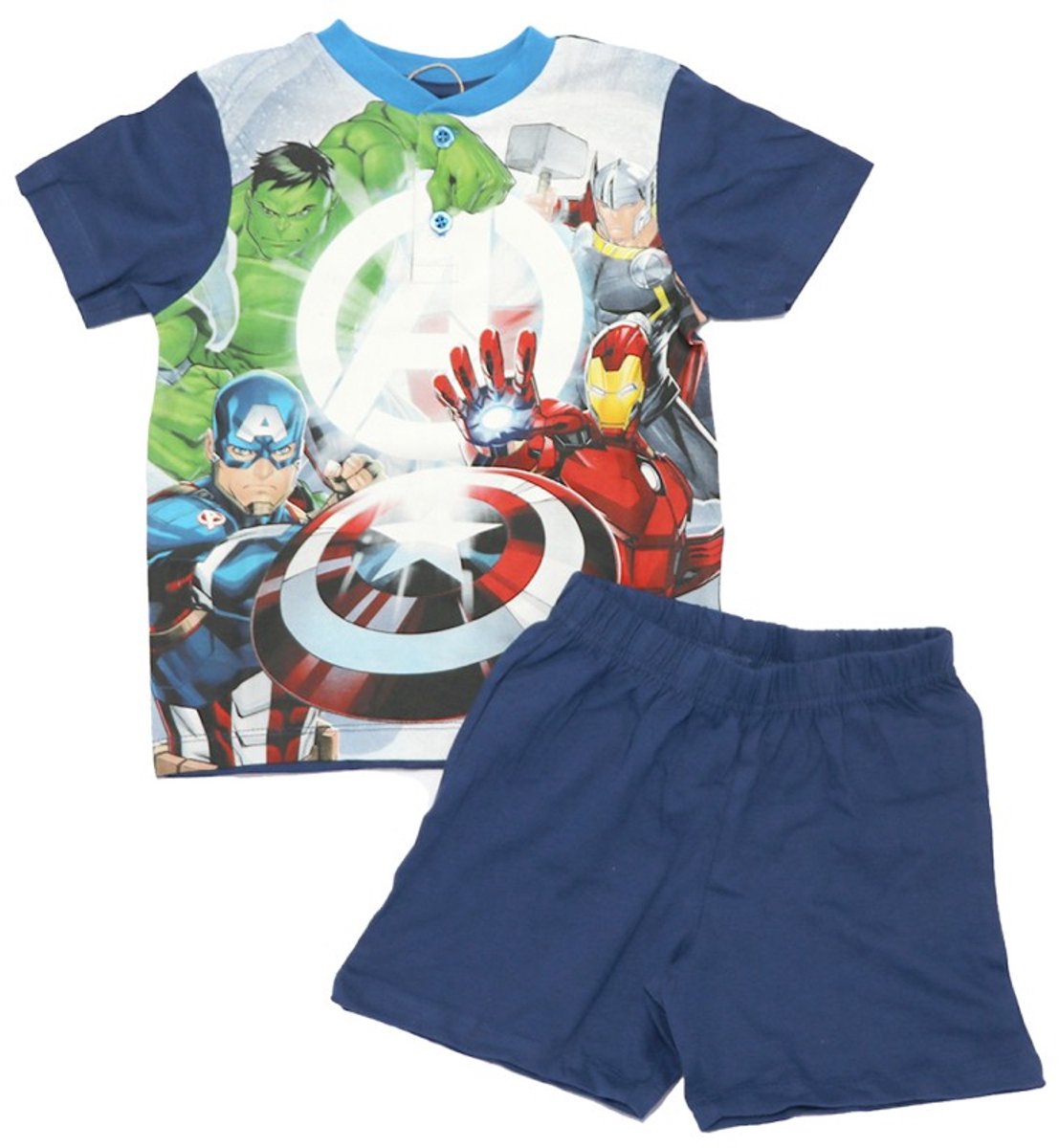 Marvel Avengers - Shortama - Donkerblauw - Maat 116 - Katoen - Jongenspyjama
