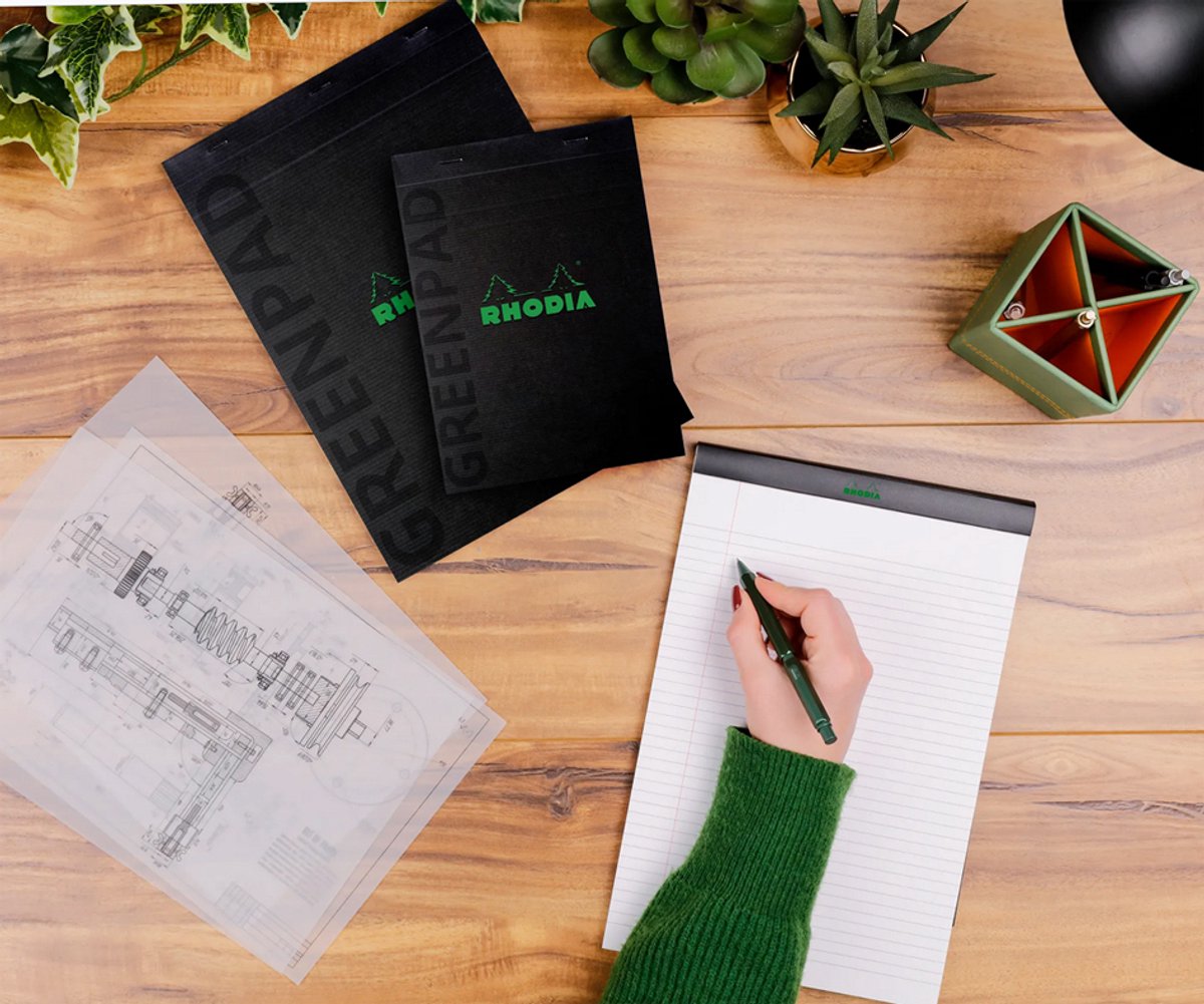RHODIA notitieblok GREENPAD A5, geruit, zwart, 70 vel