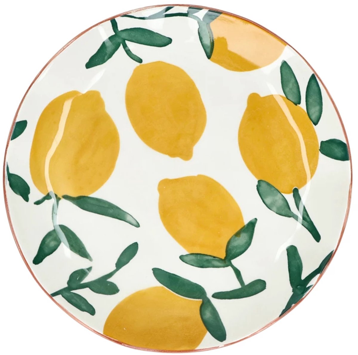 Pomax Mykonos plat bord D20.3cm deco geel
