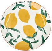 Pomax Mykonos plat bord D20.3cm deco geel