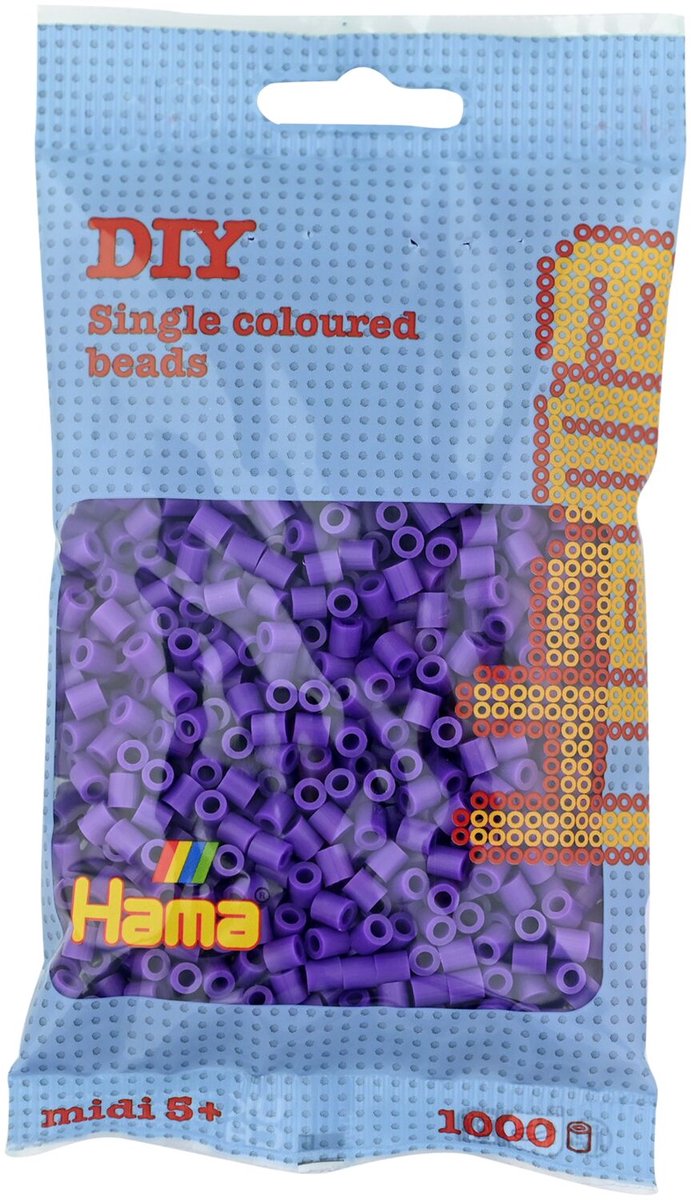 Hama strijkkralen midi, aubergine, in zakje.