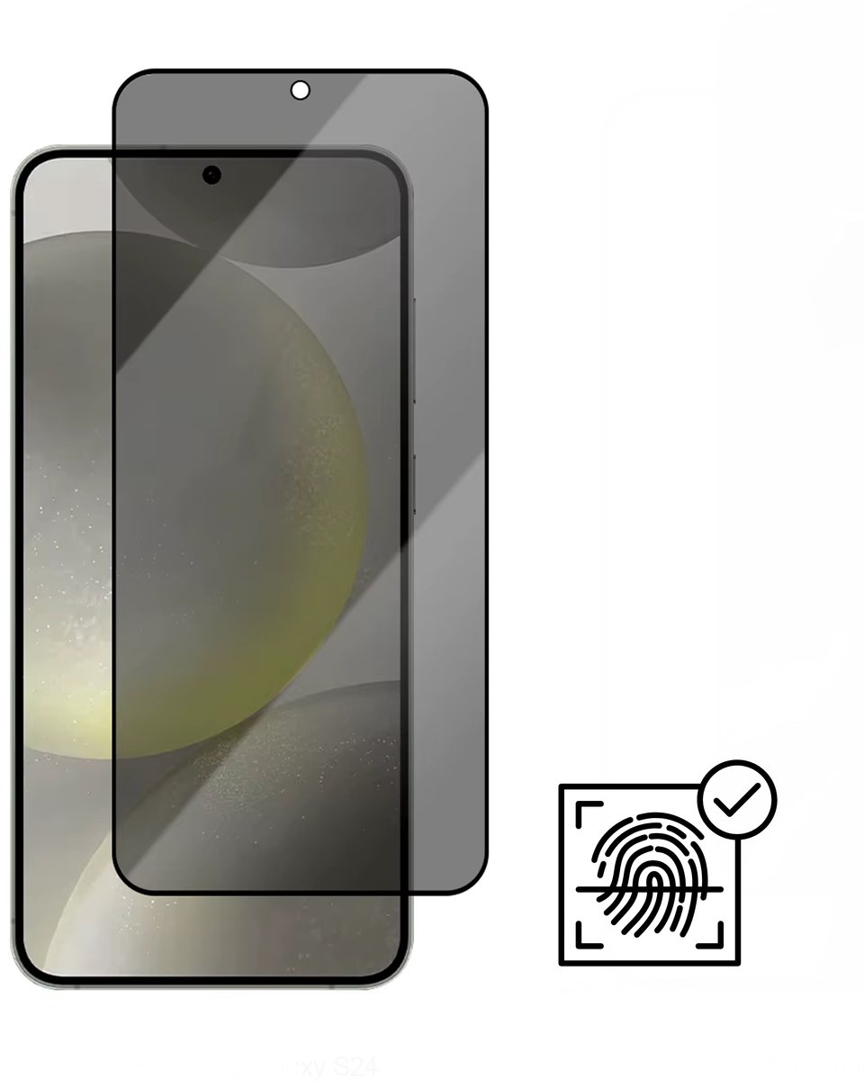Privacy Screenprotector Geschikt voor Samsung Galaxy S24 – Gehard Glas – Anti-Gluren – Beschermglas