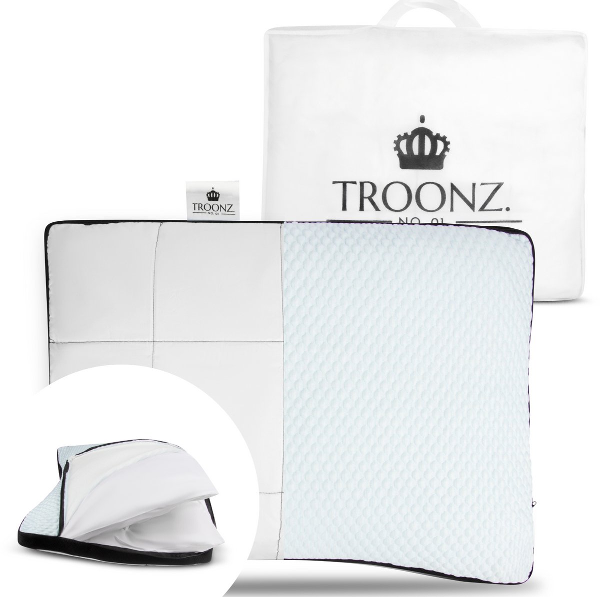 Troonz Zijslaapkussen Livorno Two - Hoofdkussen Voor Zijslapers - Ergonomisch & Verstelbaar