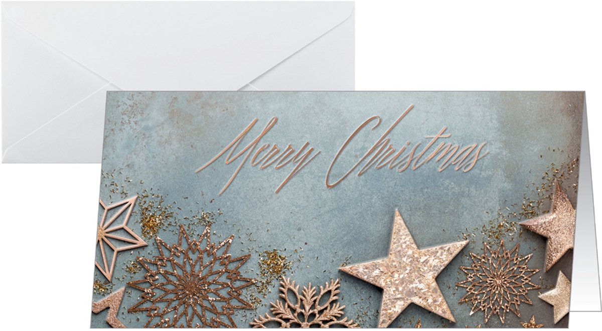 Kerstkaart 'Glamourous Kerst', Formaat Lang