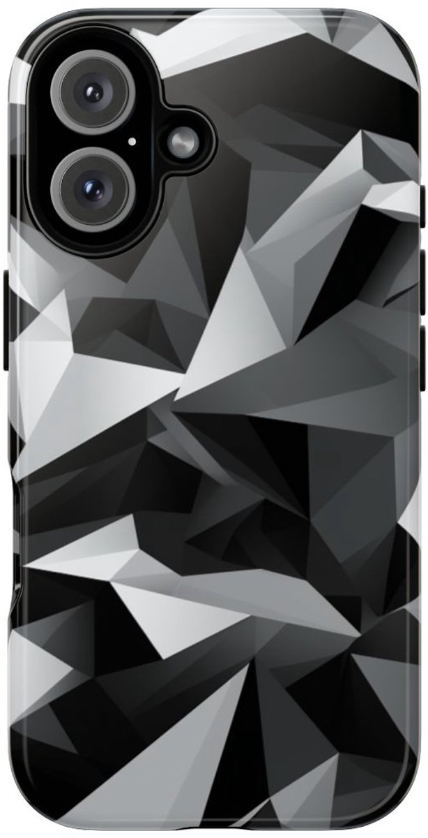 Zwart-Grijs Geometrisch Abstract Patroon – Telefoonhoesje Geschikt voor iPhone 16