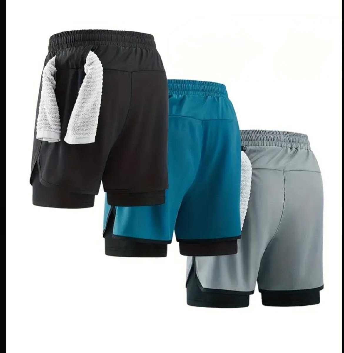 BESTSELLER FITNESS SPORT TRAINING VOETBALHeren 2-in-1 outdoor sportbroek, sportieve stijl met veilige telefoonzak en reflecterende laag, sneldrogende ademende stof, geschikt voor de sportschool, hardlopen en training. Totaal 3 in een set maat M — cadeau in Sport & Outdoor - foto 3