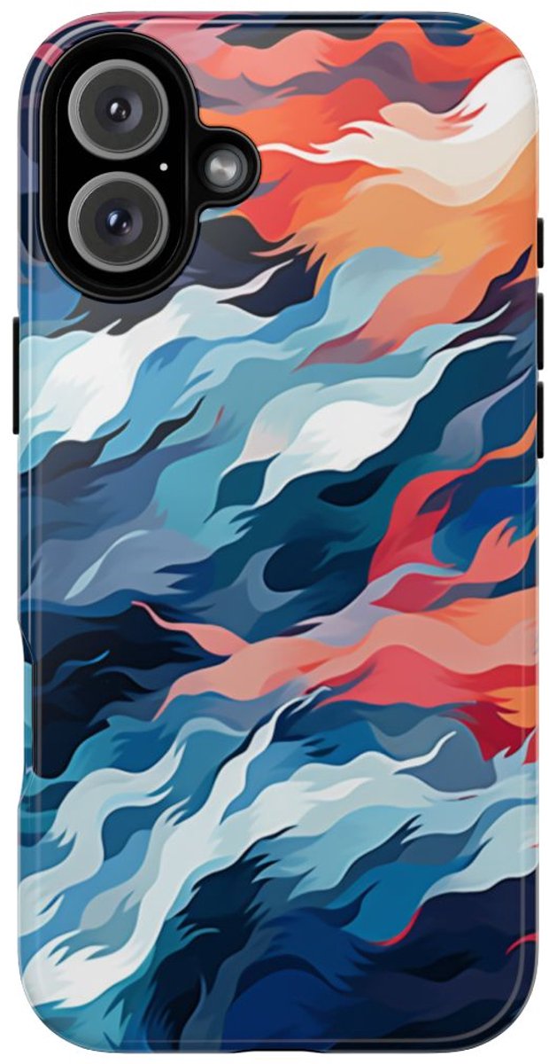 Abstracte Golvende Patronen – Telefoonhoesje Geschikt voor iPhone 16 Plus