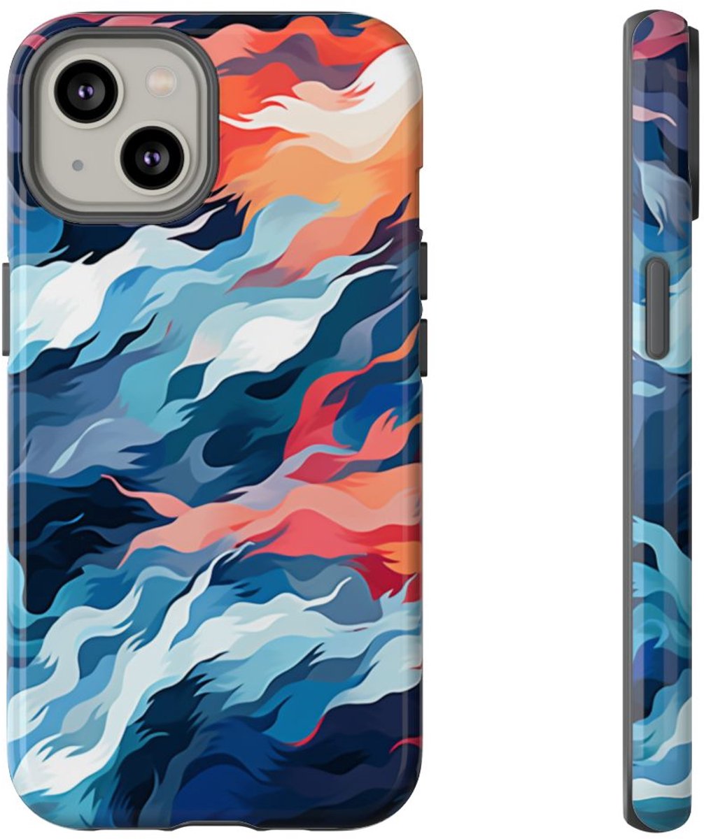 Abstracte Golvende Patronen – Telefoonhoesje Geschikt voor iPhone 14