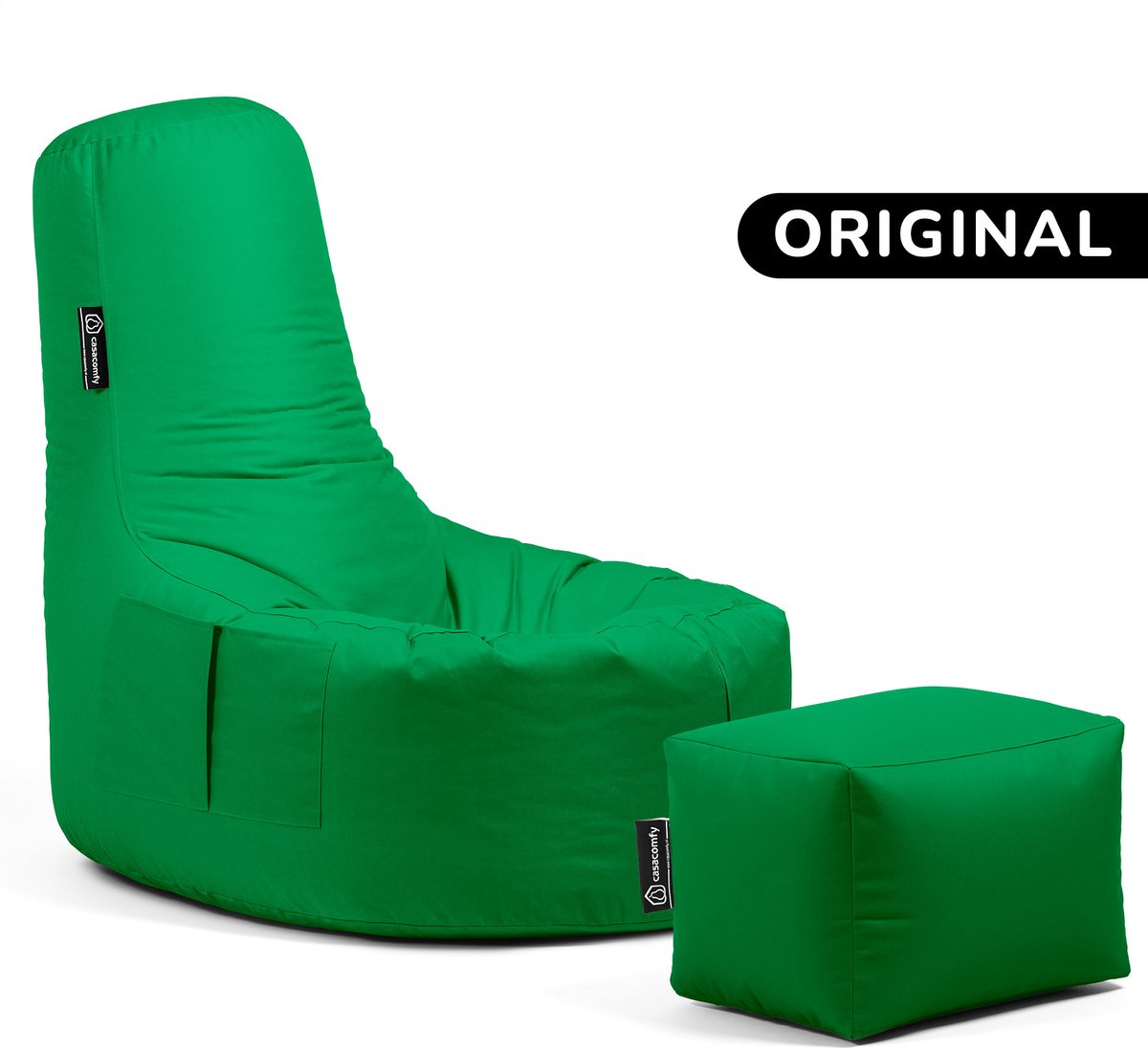 Casacomfy Relax Original - Zitzak met Voetenbankje - Volwassenen & Tieners - Ergonomisch - Waterbestendig - Binnen & Buiten - Groen