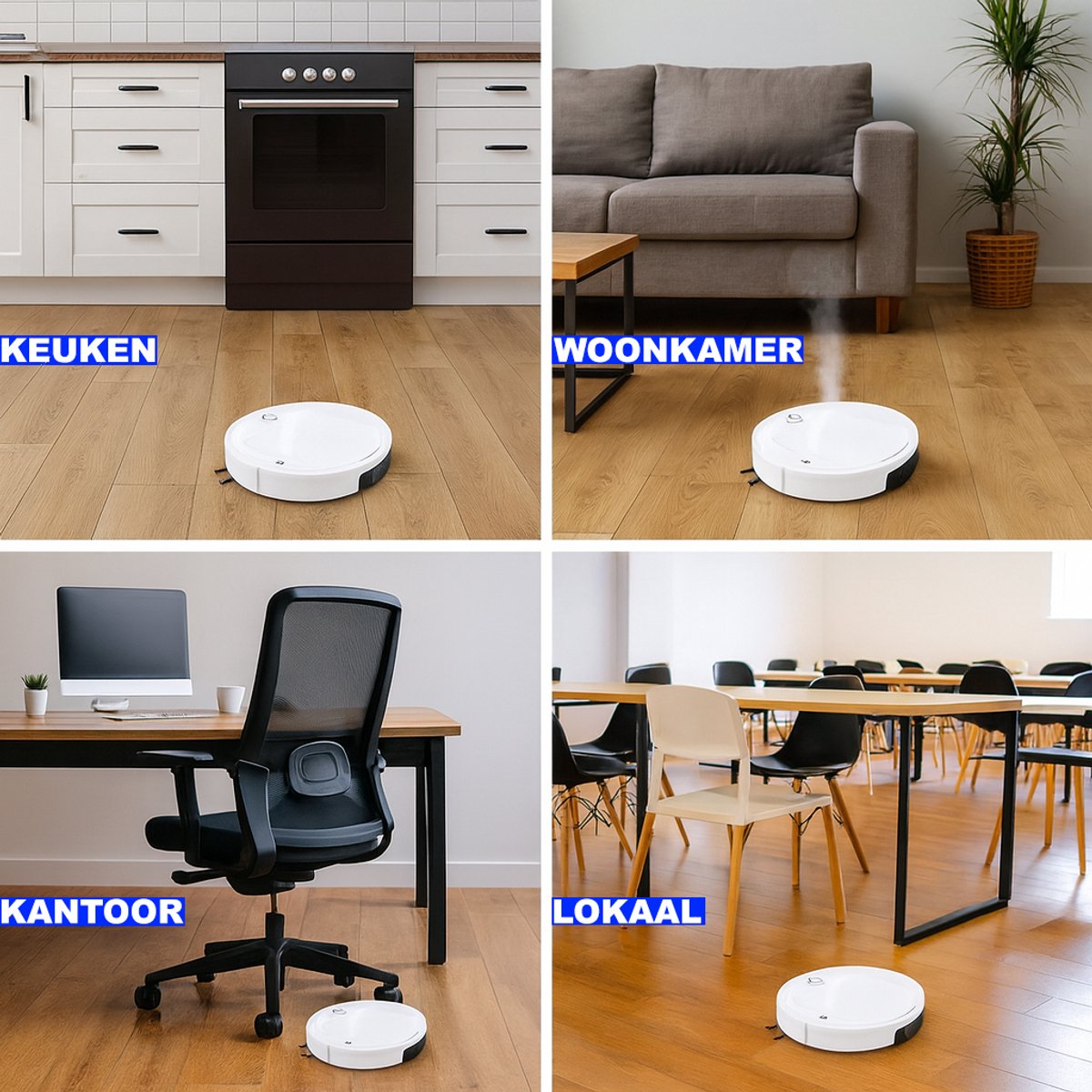 Afbeelding 3 van Cleanbuddy Pro Robbot - Robotstofzuiger - Dweilrobot - Huisdieren - Met Laadstation - Wit