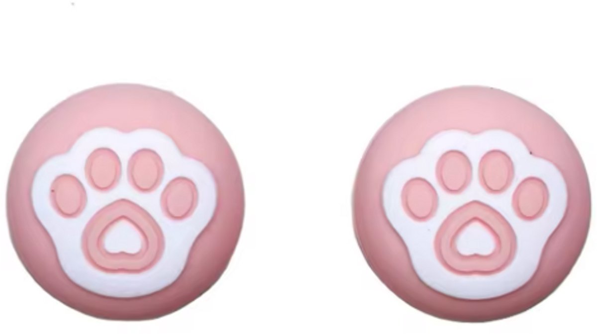 Scoby - Thumb Grips - Controller Accessoire - Joystick Bescherming - Analog Stick Covers - 2 Stuks - Roze met Kattenpootjes