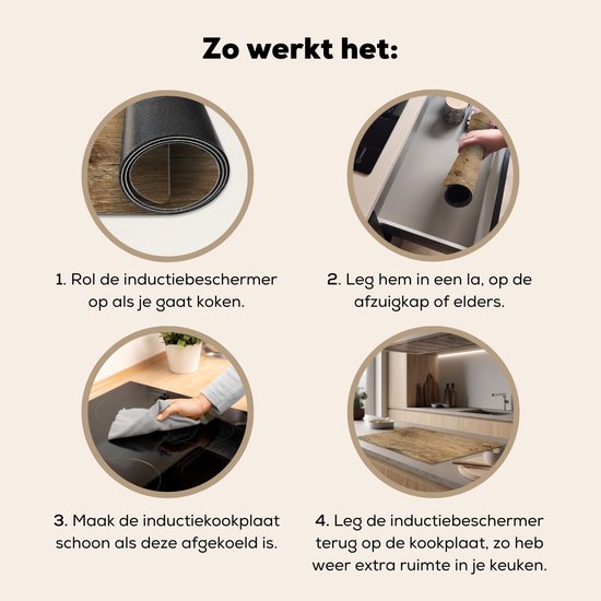 KitchenYeah® Protection plaque induction 91.6x52.7 cm - Marron - Motif bois - Protege plaque de cuisson - Couvre plaque induction - Protecteur d'induction - Cuisine