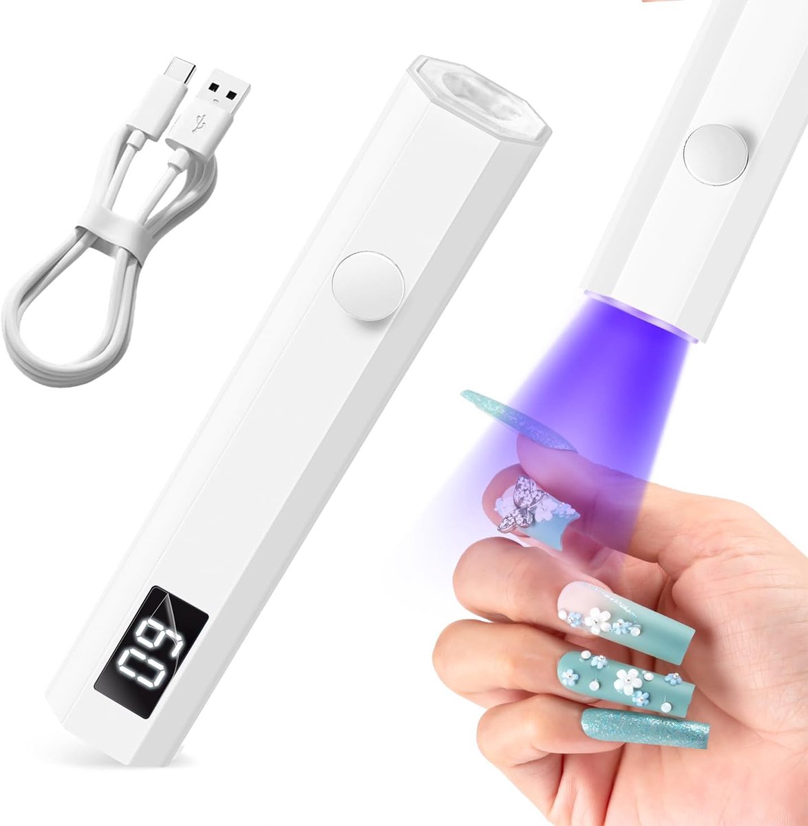 Gsedaox-Nageldroger-Nagellamp-UV lamp gelnagels-UV/LED nagel lamp-Naggellak droger-3W-Wit