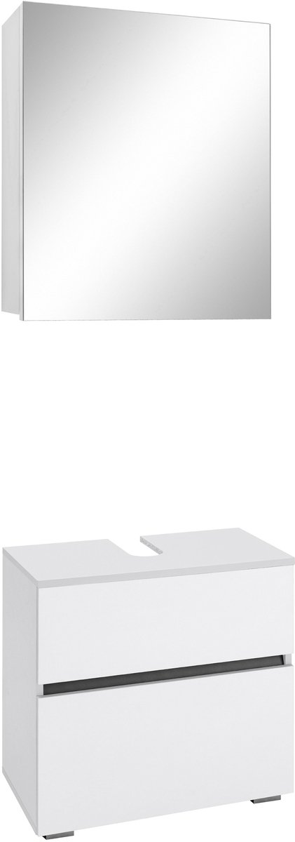 Wisla -Badkamer set met 2 kasten in houtlook wit