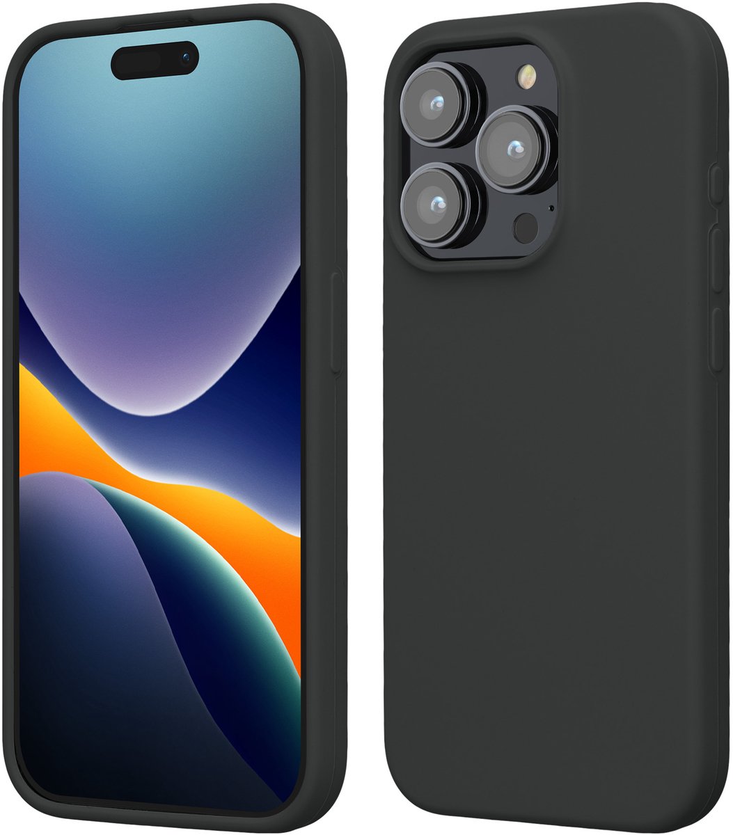kwmobile Case voor iPhone 15 Pro - Slank TPU-Hoesje met Zachte Afwerking - In mat zwart