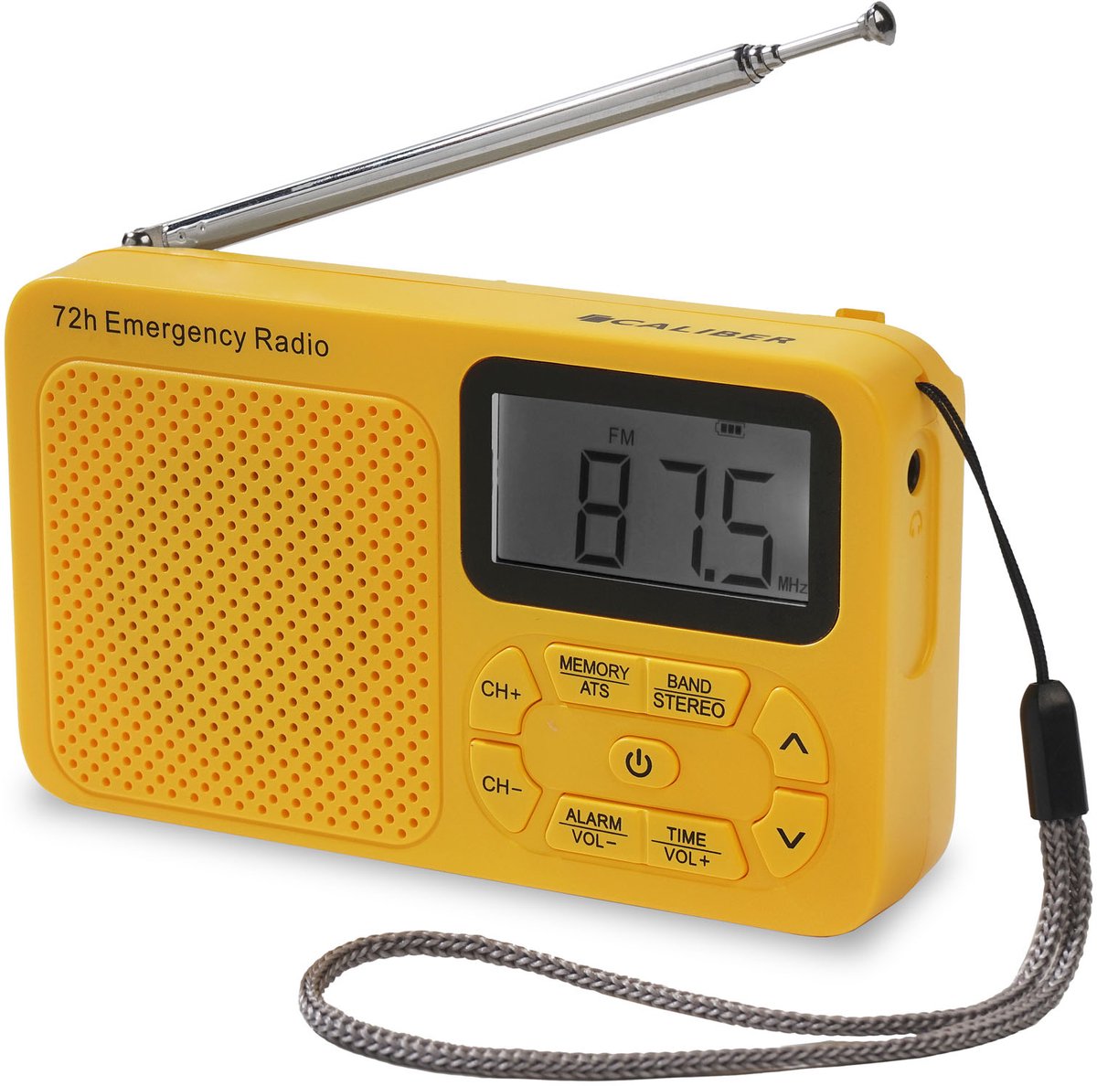 Caliber Draagbare Radio op Batterijen - Noodradio - Noodpakket Denk Vooruit - AM & FM - Koptelefoonaansluiting (HPG320Y)