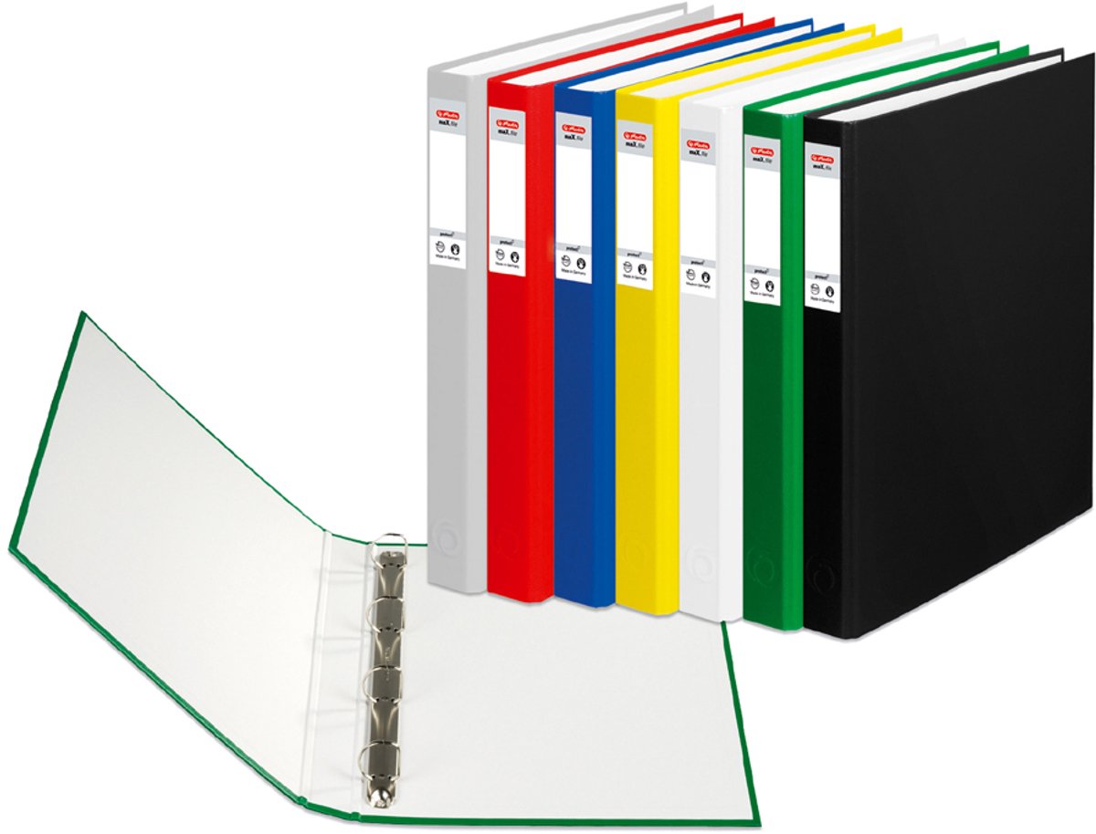 Herlitz ringbandmap max.file beschermend, A4, 4-ringmechanisme.