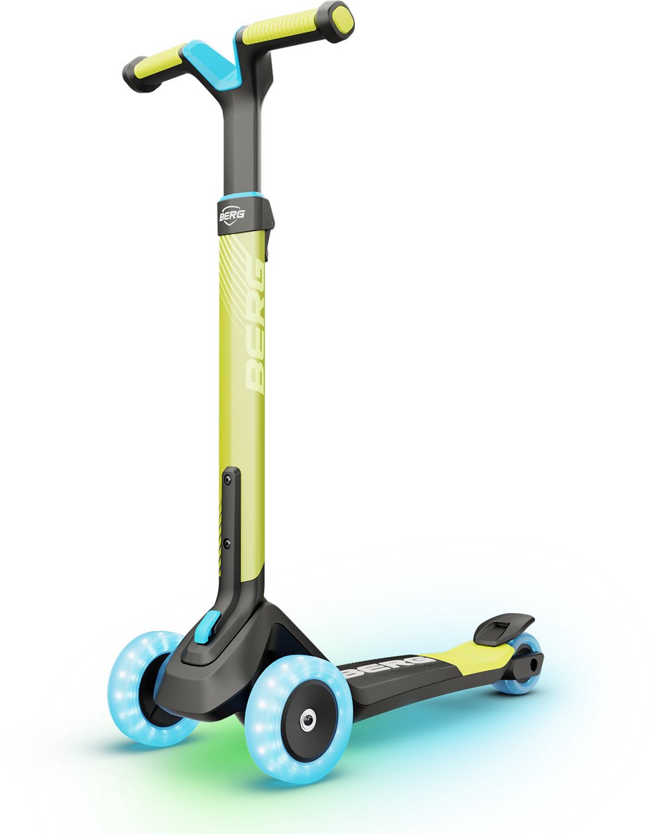 BERG Nexo Step - Kinderstep - Opvouwbaar - In hoogte verstelbaar - Incl. LED-deck + LED wielen - 2 tot 12 jaar - Lime
