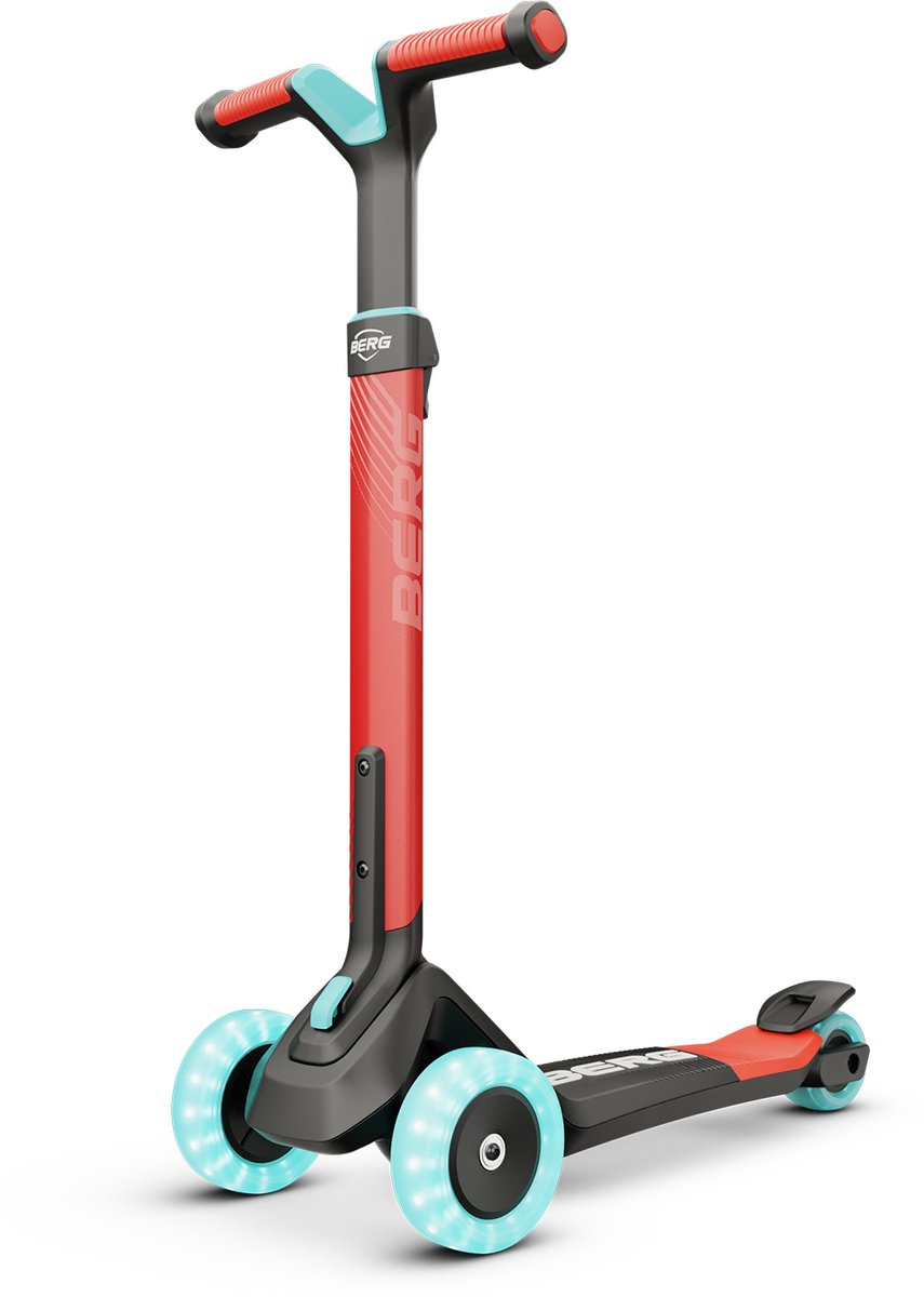 BERG Nexo Step - Kinderstep - Opvouwbaar - In hoogte verstelbaar - Incl. LED wielen - 2 tot 12 jaar - Rood