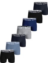 Björn Borg Cotton Stretch Boxershort Heren Zwart/Blauw/Grijs - 7 stuks - Heren onderbroeken - Katoenen Boxer - Maat XL