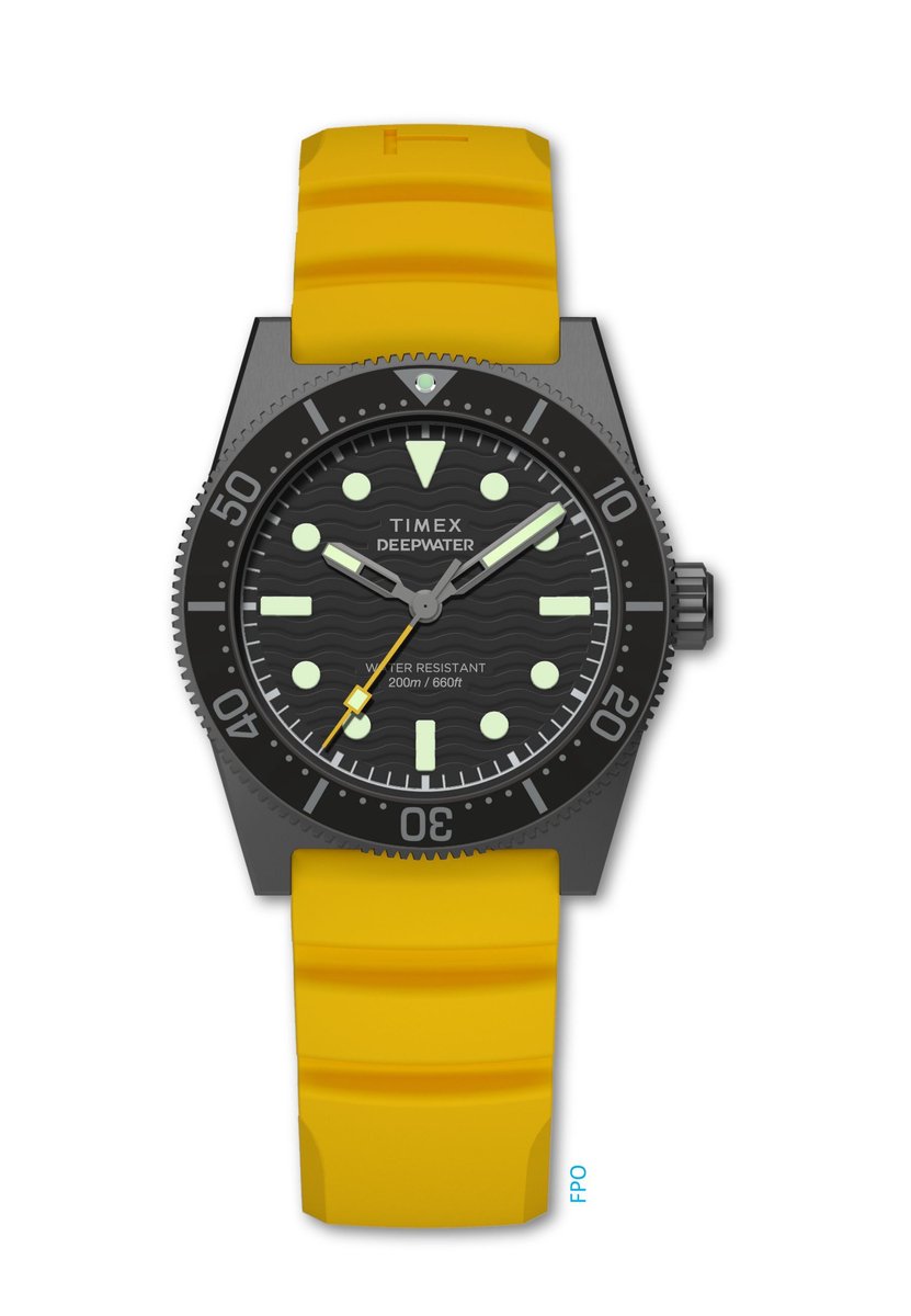 Timex Deepwater Reef 200 Kwarts Analoog Horloge Geel Case: 100% Stainless Steel | Armband: 100% Rubber 40 TW2W74800AJ