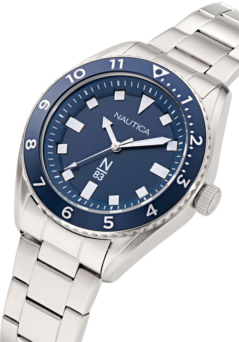 Nautica Finn World Kwarts Analoog Horloge Blauw Case: 100% Stainless Steel | Armband: 100% Stainless Steel 44 mm NAPFWF406, NAPFWF407, NAPFWF408