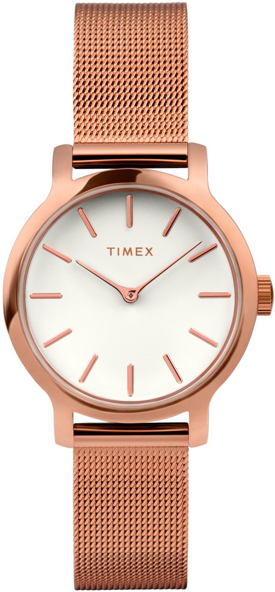 Timex Transcend Kwarts Analoog Horloge Roségoudkleur Case: 100% Low Lead Brass| Bracelet: 100% Stainless Steel Round TWG064100AJ