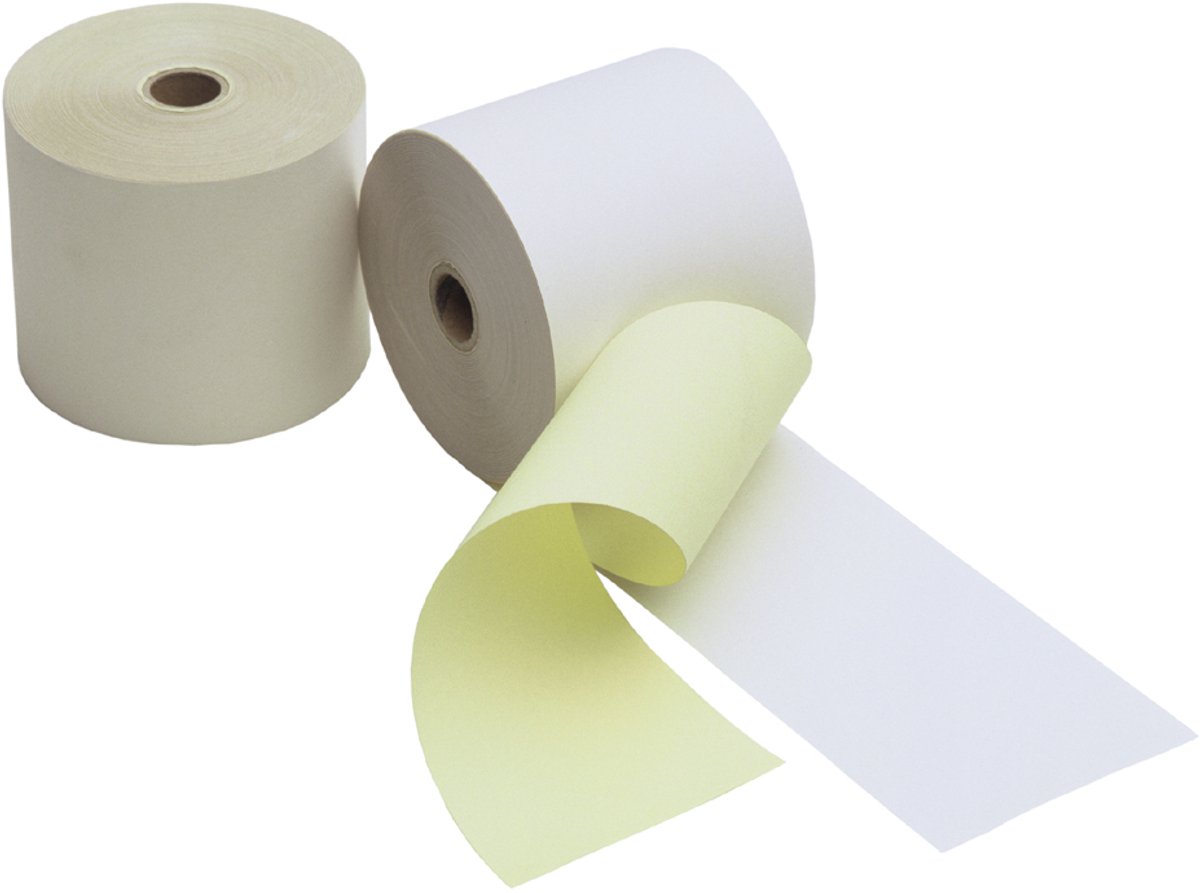Kores Kassarollen, 2-laags wit/geel, 76 mm x 25 m