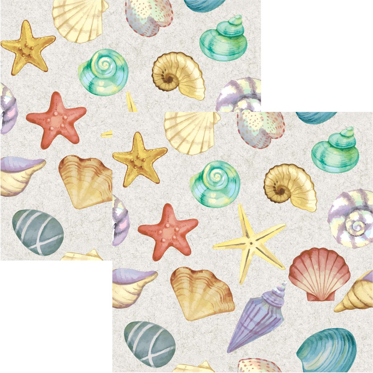 Paperdesign Servetten Seafood - 40x stuks - 3 laags - 33 x 33 cm - zeemeermin
