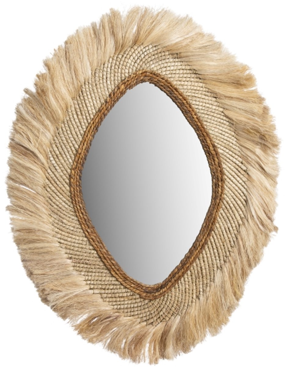 Morrigan - Spiegel - Trojan Oval - L 70cm x W 90cm x H 4cm - Natuurlijk